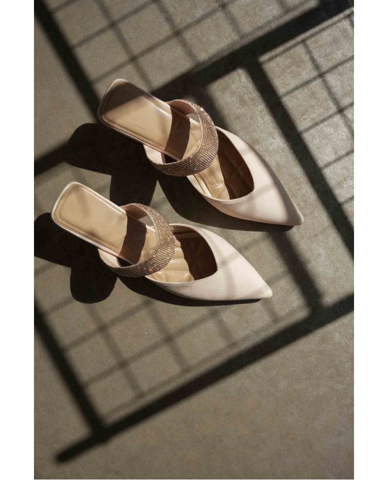 Topuklu Bej Kadın Terlik TR08MS13B