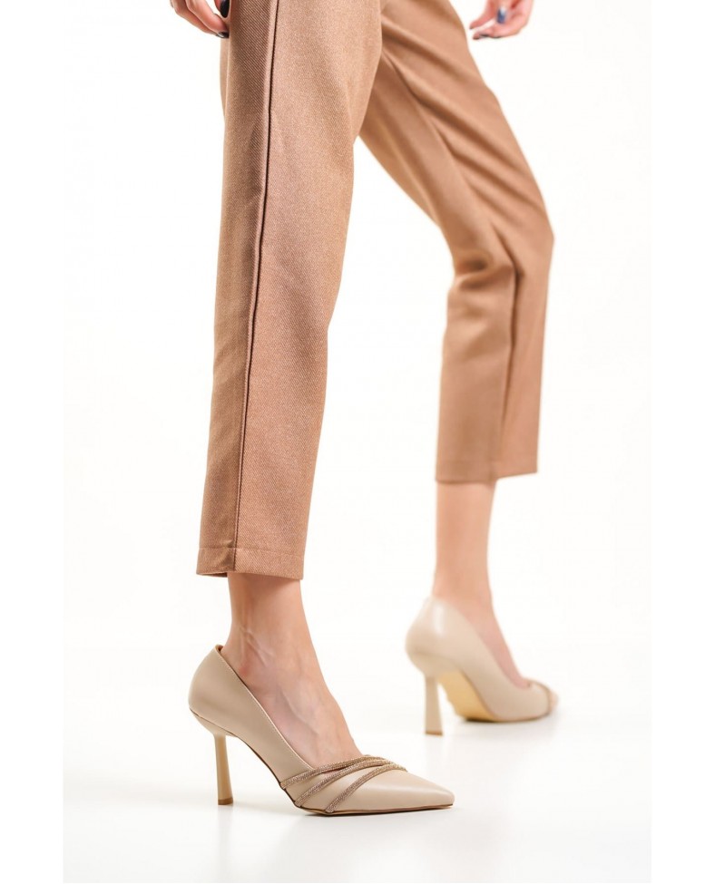 Nude Taşlı Kadın Ayakkabı TR08MS14C