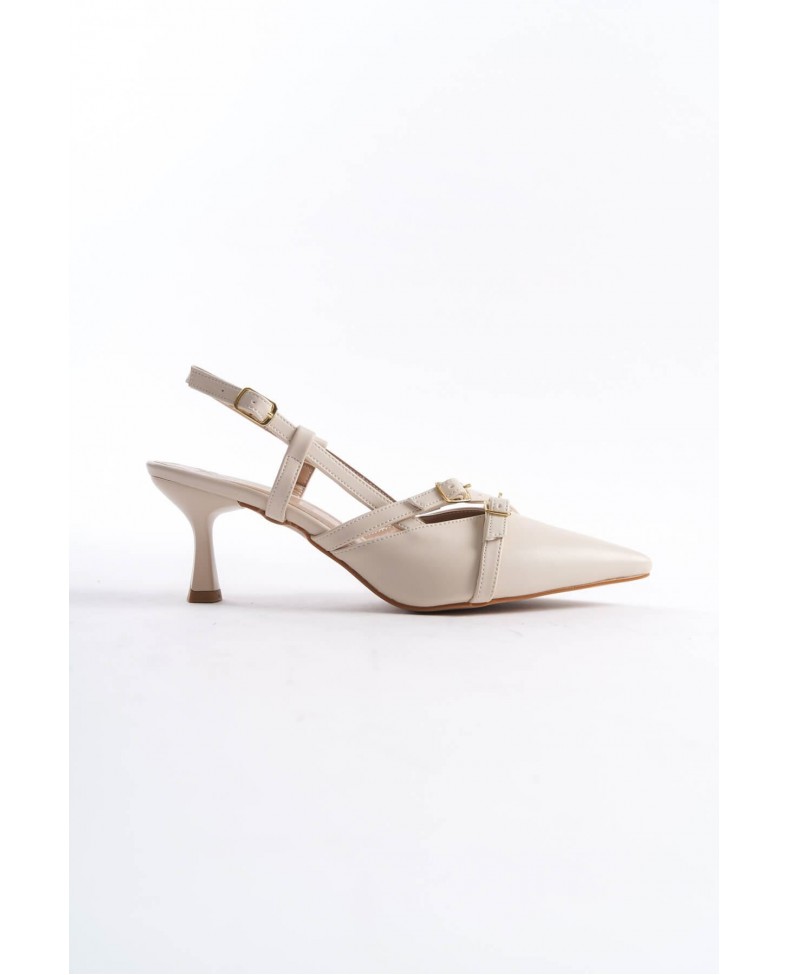 Kadın Bej Topuklu Ayakkabı TR08MS17H