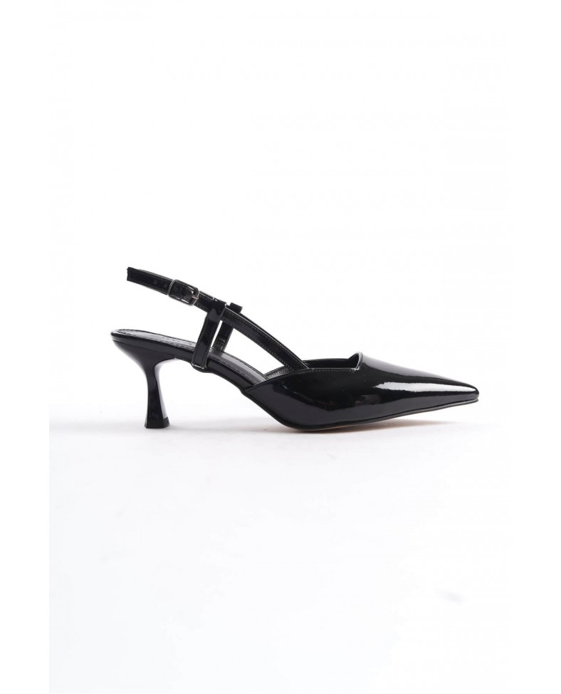 Kadın Siyah Rugan Topuklu Ayakkabı TR08MS20A
