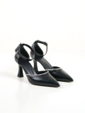 Taşlı Kadın Siyah Topuklu Ayakkabı TR12MS02A