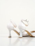 Taşlı Kadın Beyaz Topuklu Ayakkabı TR12MS02B