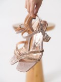 Rose Gold Taşlı Kadın Topuklu Sandalet TR25MY05B