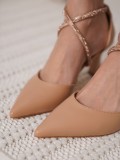 Taşlı Kadın Nude Topuklu Ayakkabı TR12MS03D