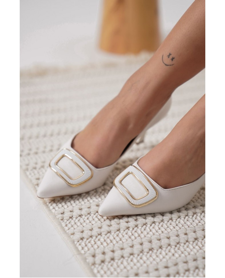 Kadın Beyaz Topuklu Ayakkabı TR12MS07B