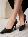 Siyah Cilt Kadın Stiletto TR18MS03F