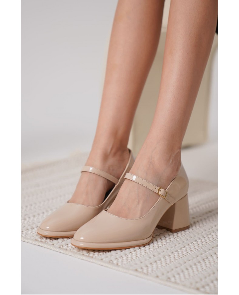 Nude Rugan Kadın Topuklu Ayakkabı TR18MS07B