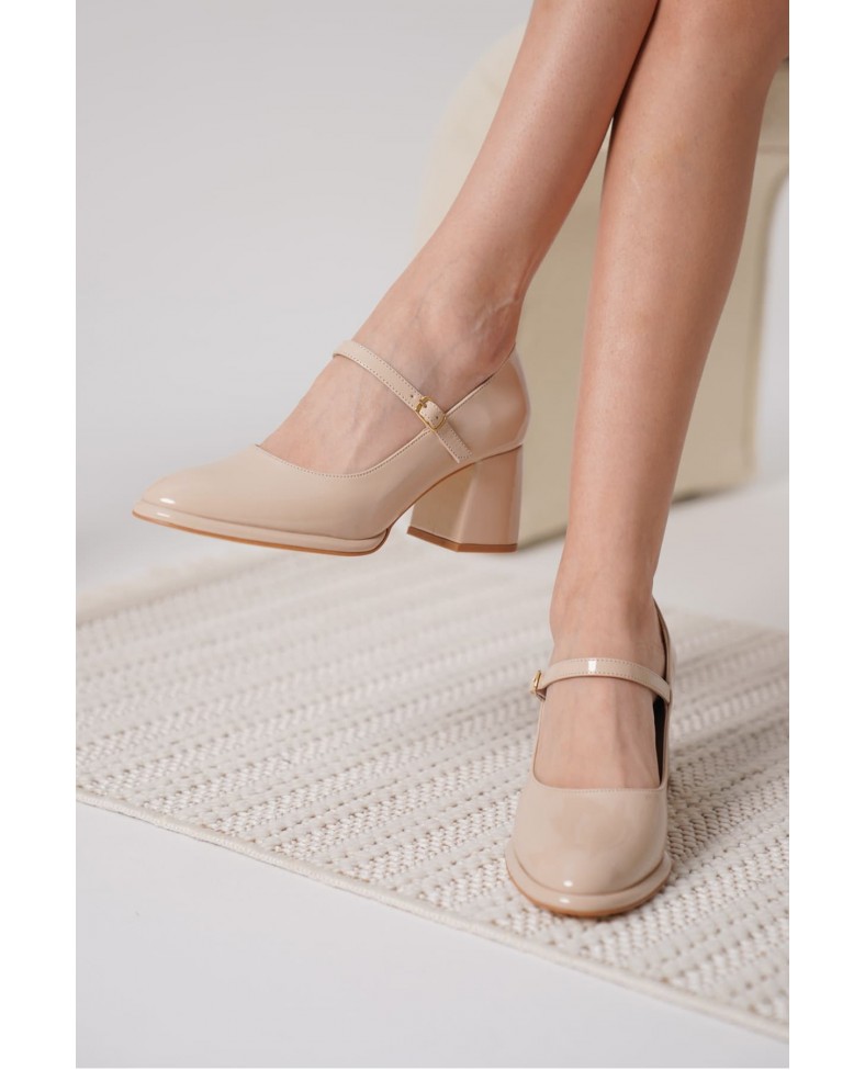 Nude Rugan Kadın Topuklu Ayakkabı TR18MS07B