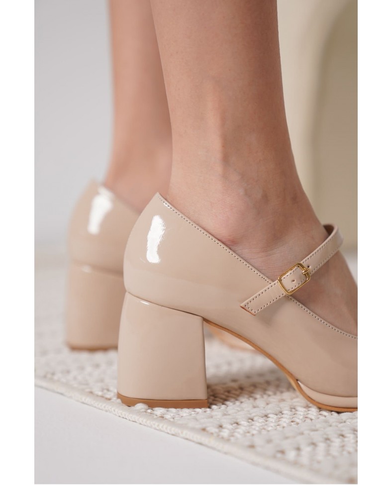 Nude Rugan Kadın Topuklu Ayakkabı TR18MS07B