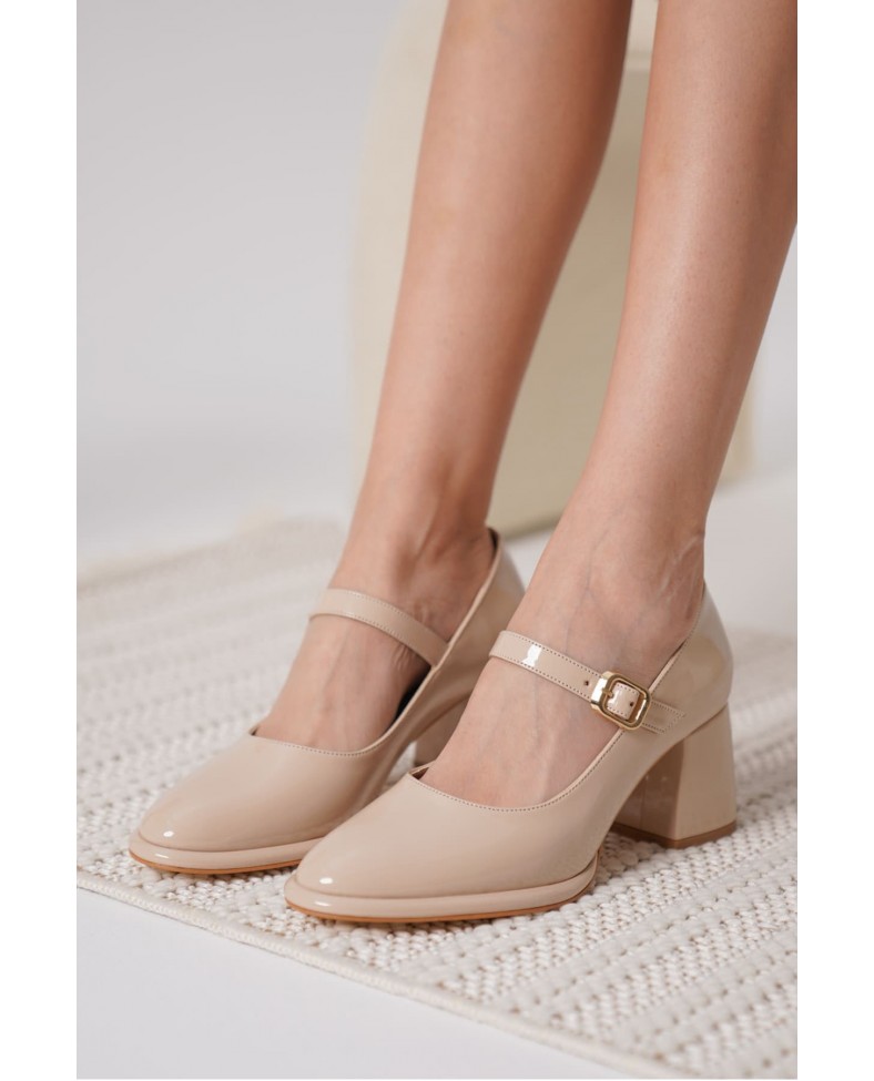 Nude Rugan Kadın Topuklu Ayakkabı TR18MS08B