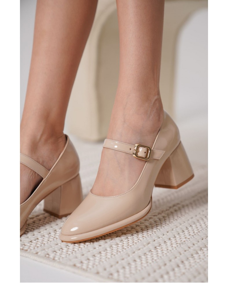 Nude Rugan Kadın Topuklu Ayakkabı TR18MS08B