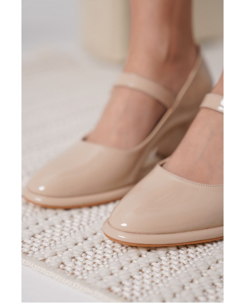 Nude Rugan Kadın Topuklu Ayakkabı TR18MS08B