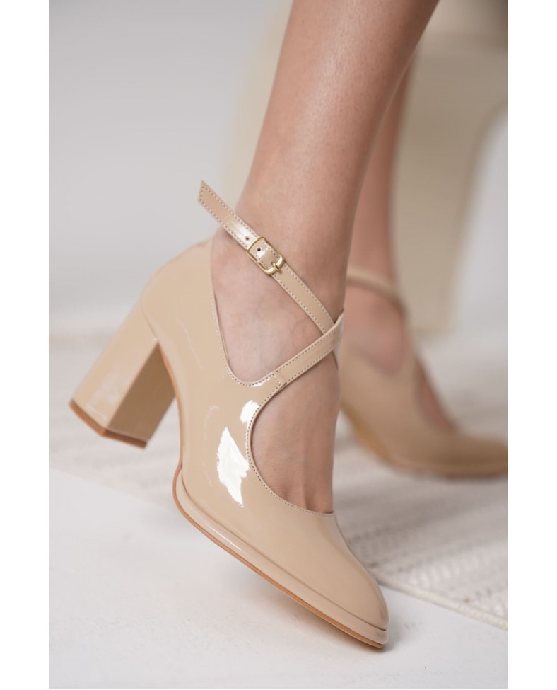 Nude Rugan Kadın Topuklu Ayakkabı TR18MS09B