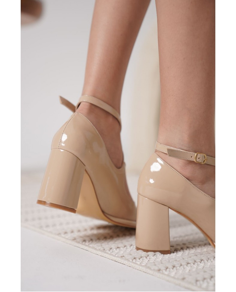 Nude Rugan Kadın Topuklu Ayakkabı TR18MS09B