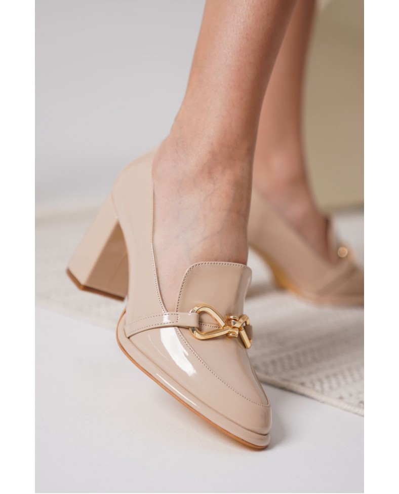 Nude Rugan Kadın Topuklu Ayakkabı TR18MS10B