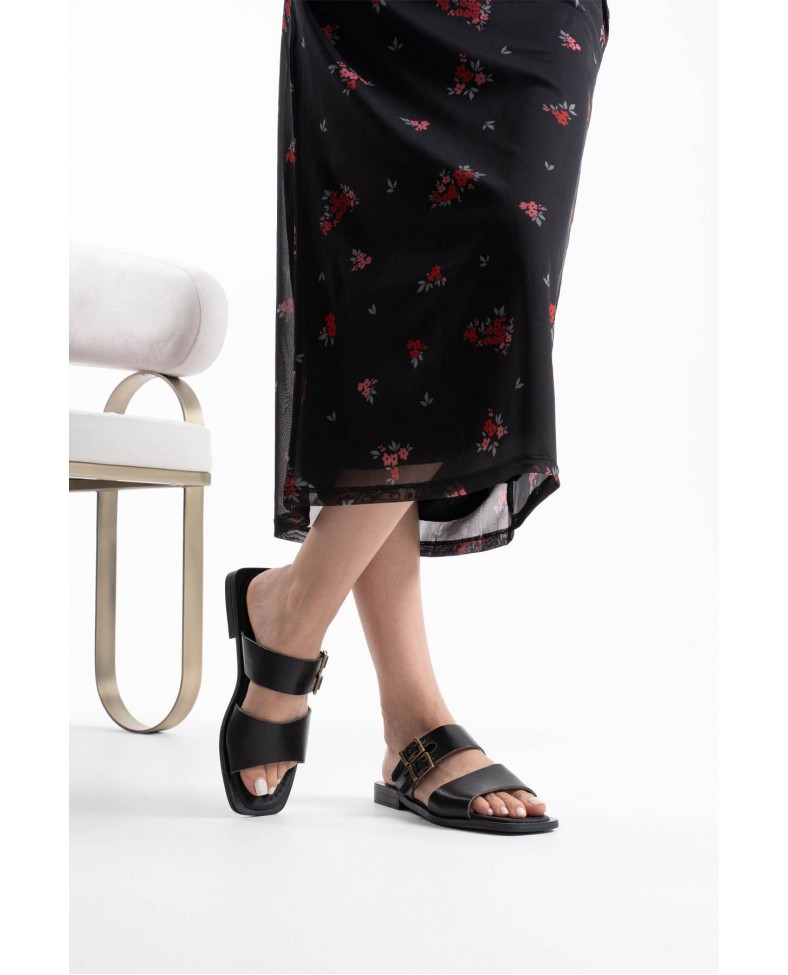 Siyah Hakiki Deri Terlik TR31MY33A