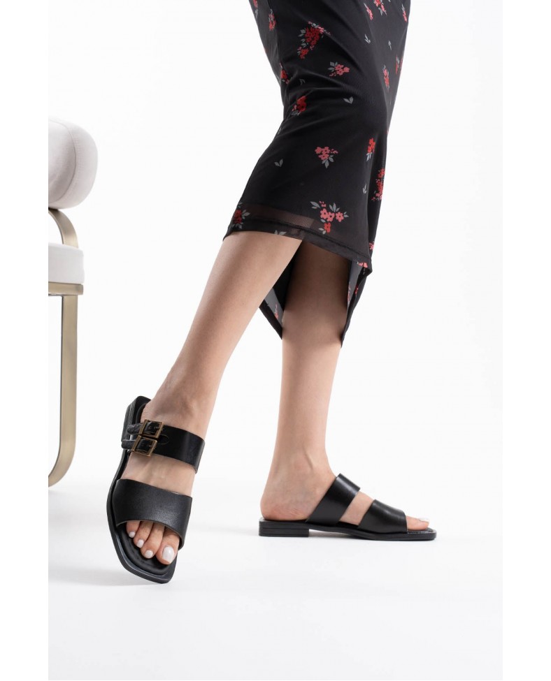 Siyah Hakiki Deri Terlik TR31MY33A