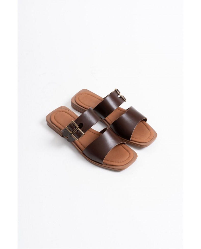 Acı Kahve Hakiki Deri Terlik TR31MY33D