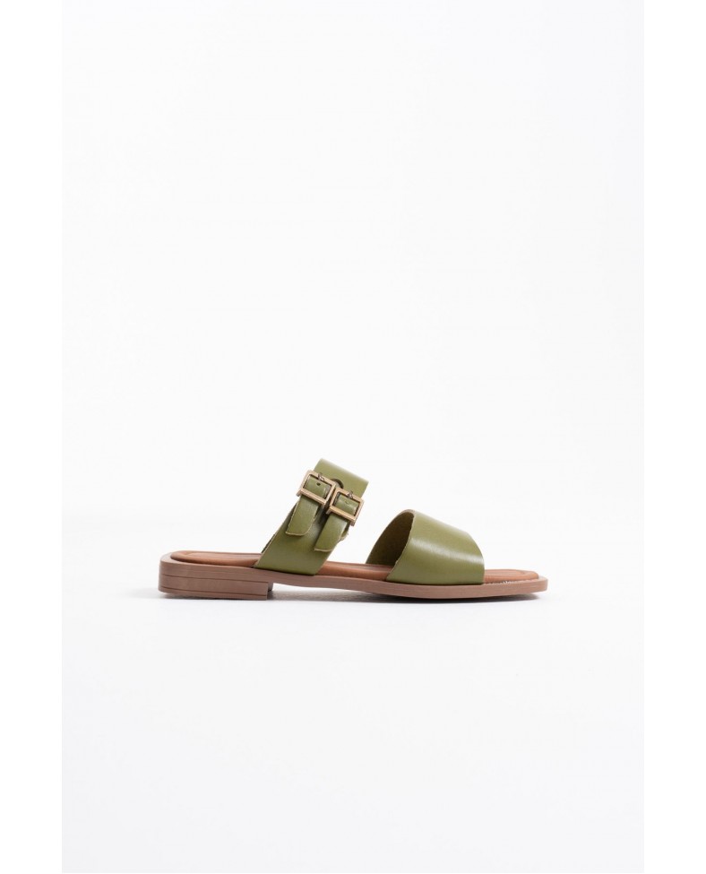 Haki Yeşili Hakiki Deri Terlik TR31MY33F