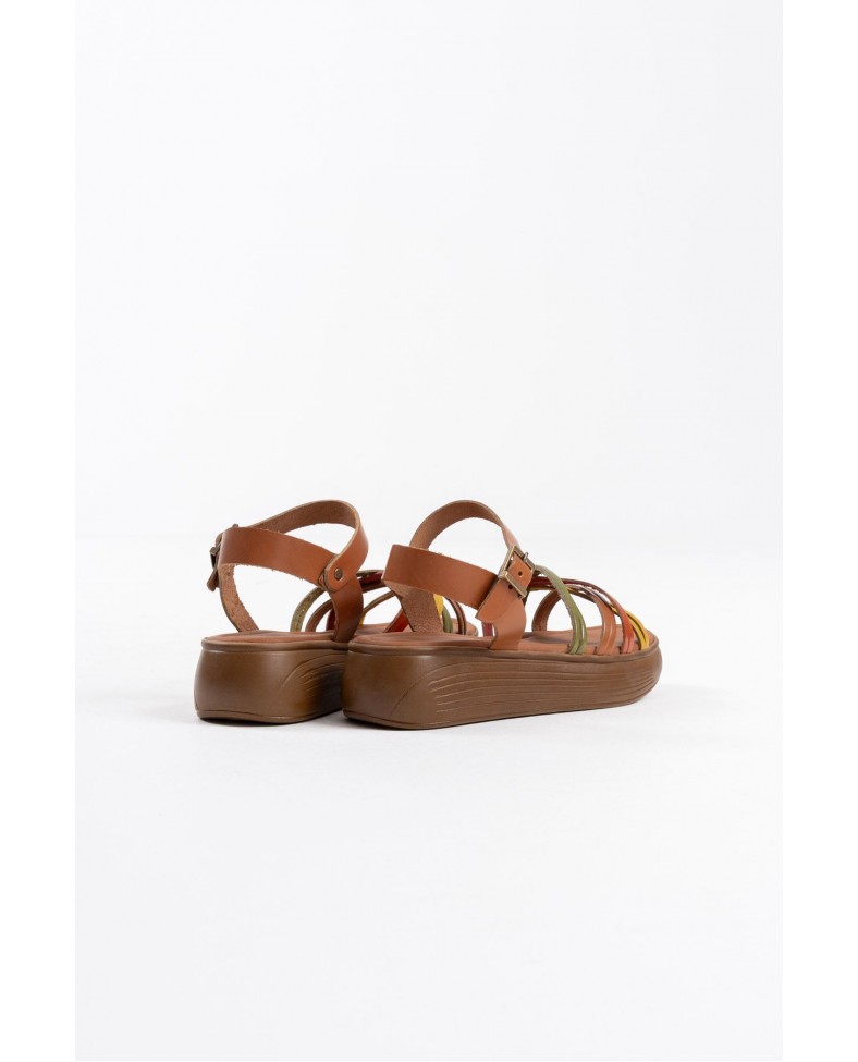 Çok Renkli Hakiki Deri Sandalet TR31MY56B