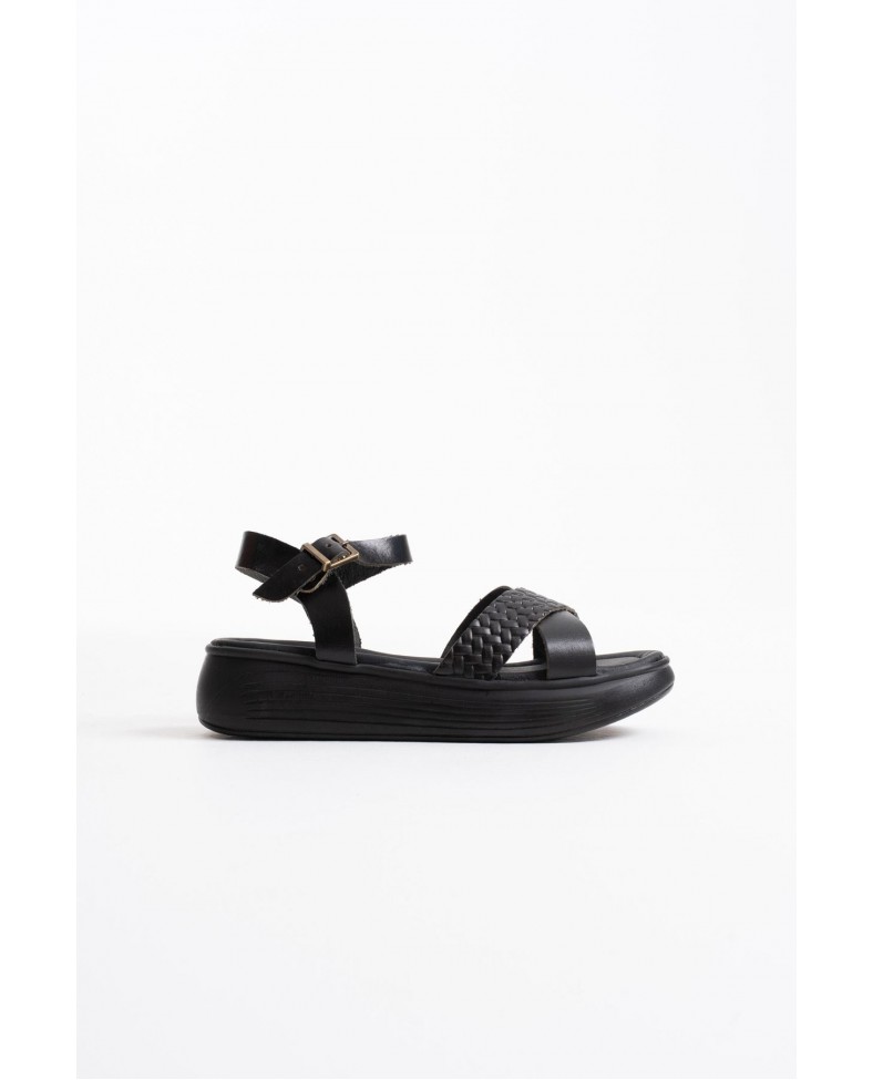 Siyah Hakiki Deri Sandalet TR31MY58A