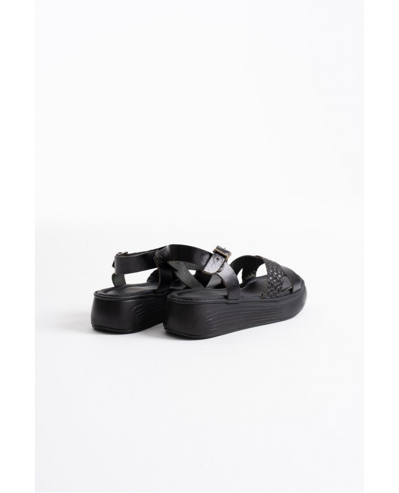 Siyah Hakiki Deri Sandalet TR31MY58A