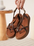 Acı Kahve Hakiki Deri Sandalet TR31MY60B Somersan Giyim | Kadın, Erkek ve Çocuk Moda