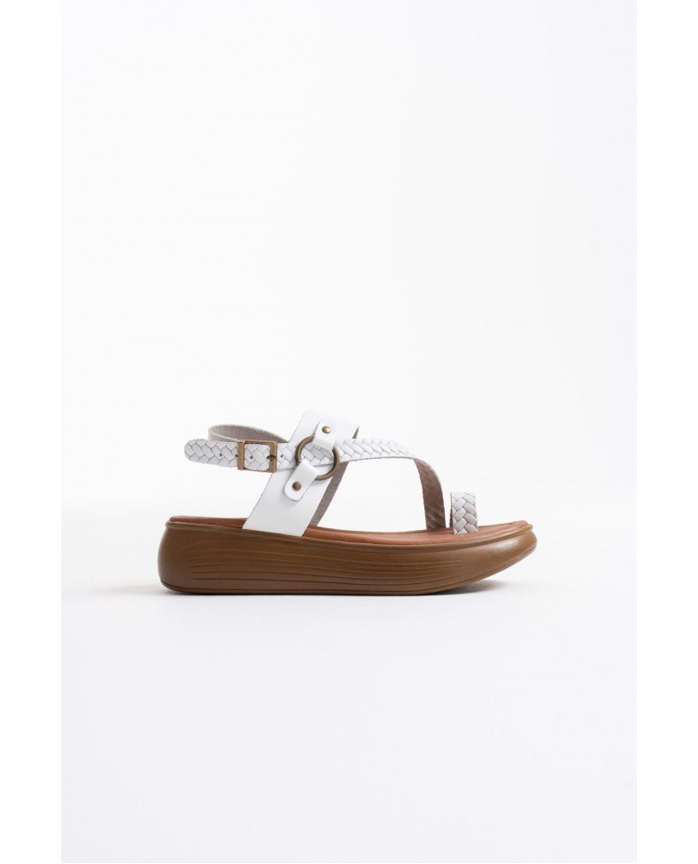 Beyaz Hakiki Deri Sandalet TR31MY64B