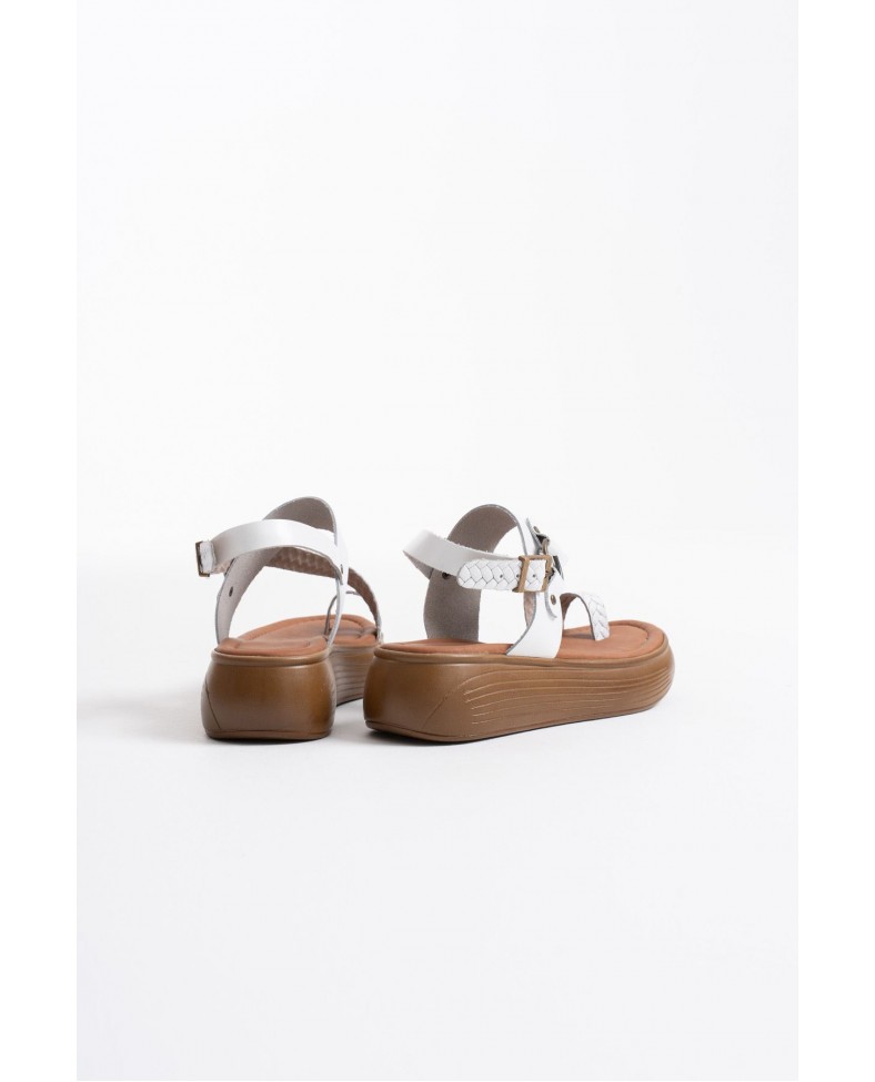 Beyaz Hakiki Deri Sandalet TR31MY64B