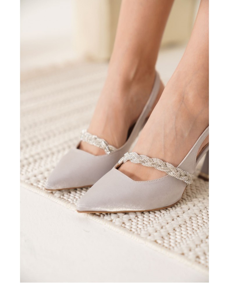 Gümüş Kadın Topuklu Ayakkabı TR08MS36C