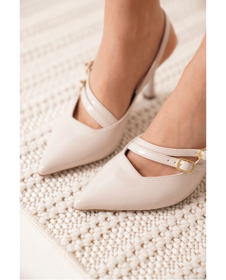 Kadın Bej Rugan Topuklu Ayakkabı TR08MS39B