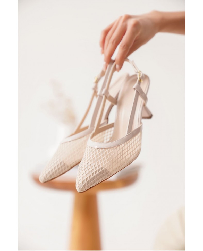 Kadın Bej Topuklu Ayakkabı TR08MS43B