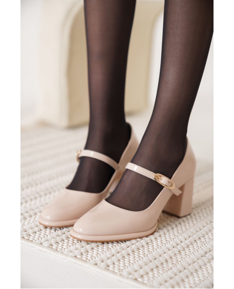 Bej Kadın Topuklu Ayakkabı TR18MS12B