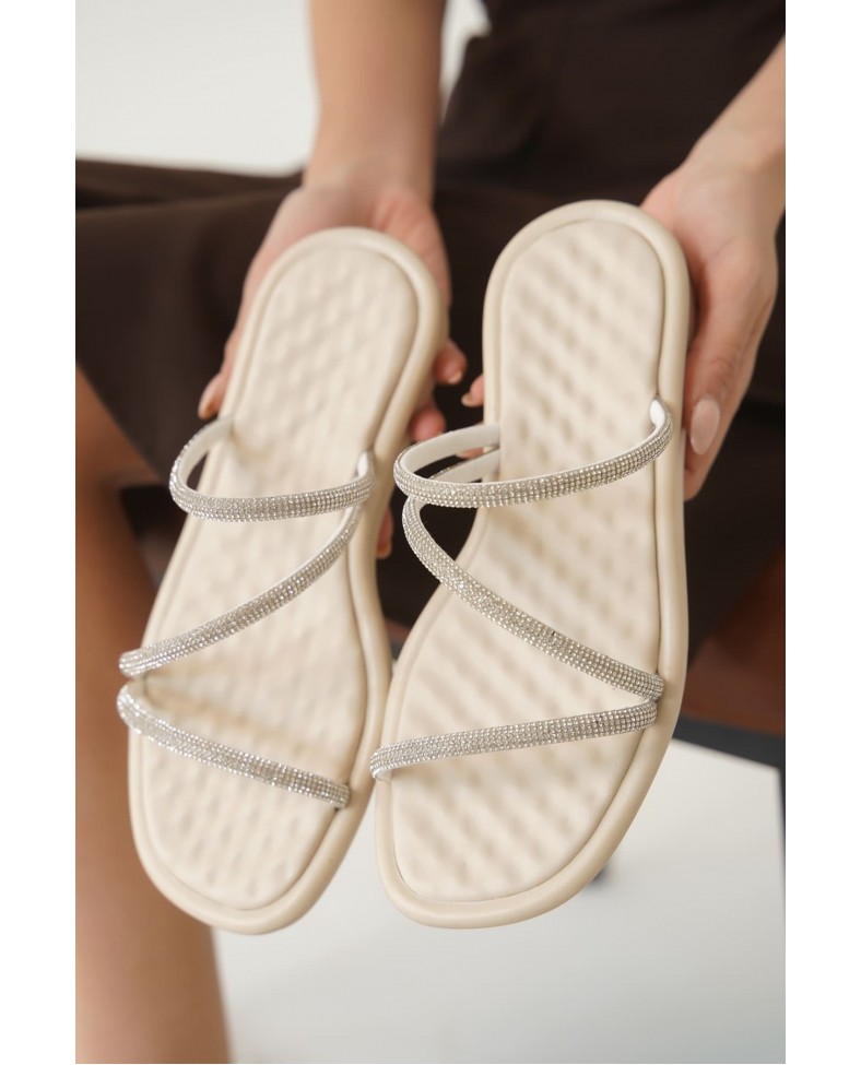 Bej Kadın Taşlı Terlik TR28MY03B