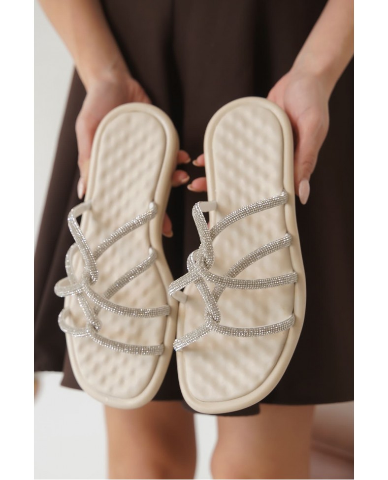 Bej Kadın Taşlı Terlik TR28MY04B