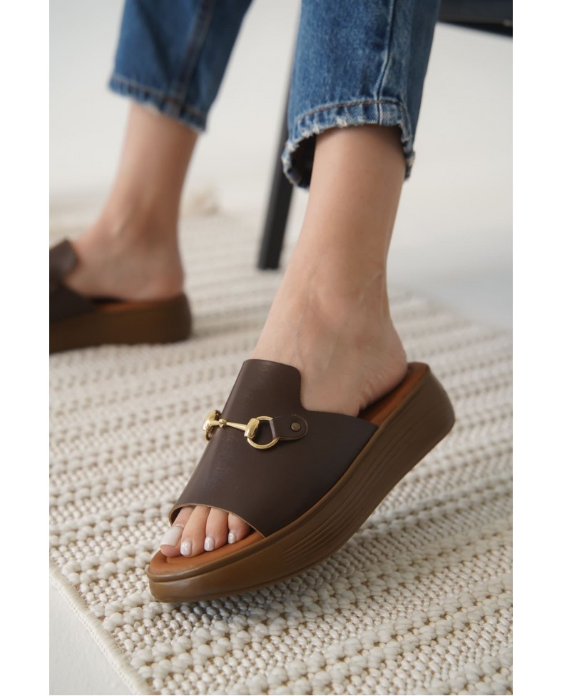 Acı Kahve Hakiki Deri Terlik TR31MY62E