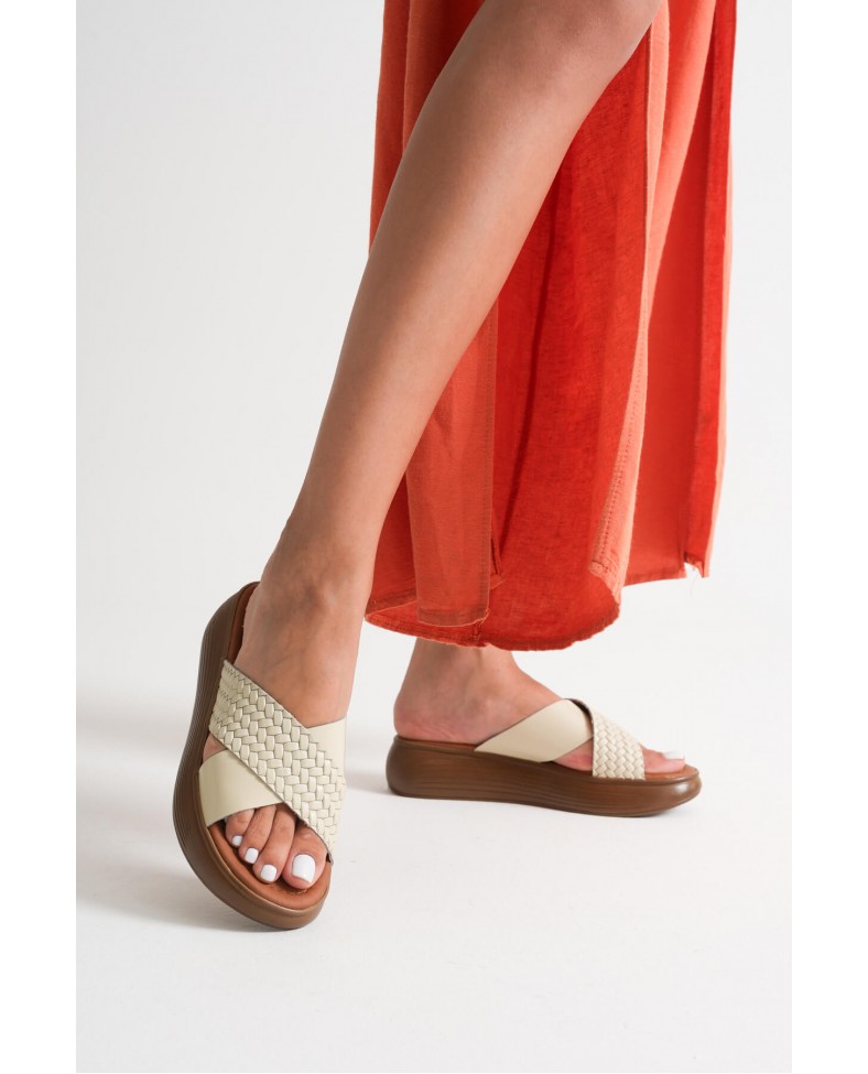 Bej Hakiki Deri Terlik TR31MY53H