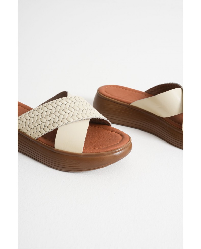 Bej Hakiki Deri Terlik TR31MY53H