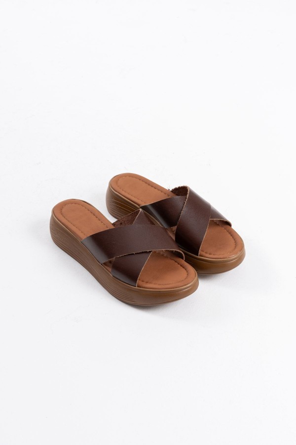 Acı Kahve Hakiki Deri Terlik TR31MY54L