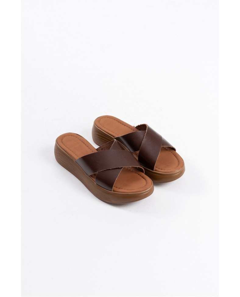 Acı Kahve Hakiki Deri Terlik TR31MY54L