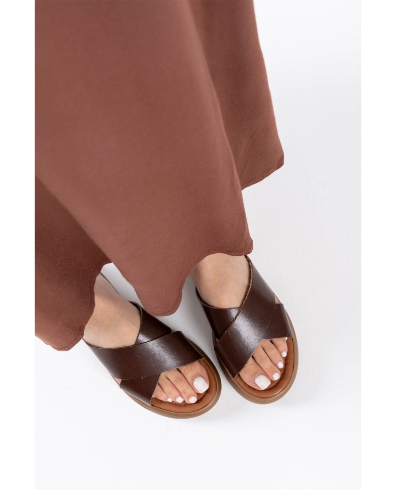 Acı Kahve Hakiki Deri Terlik TR31MY54L