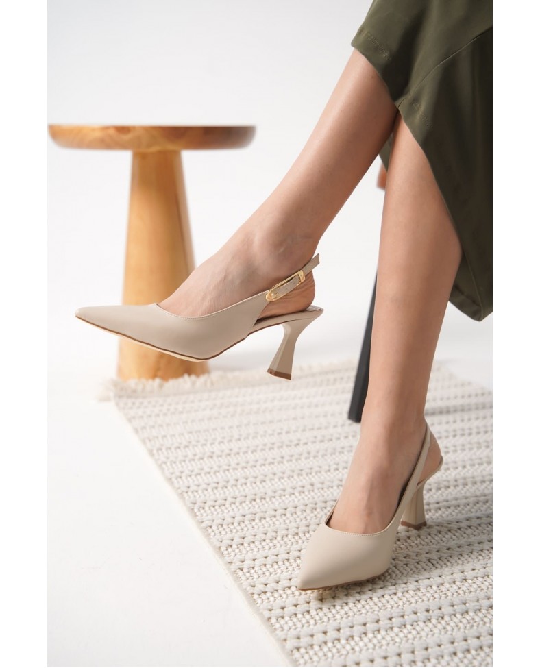 Kadın Mat Bej Topuklu Ayakkabı TR20MS01E