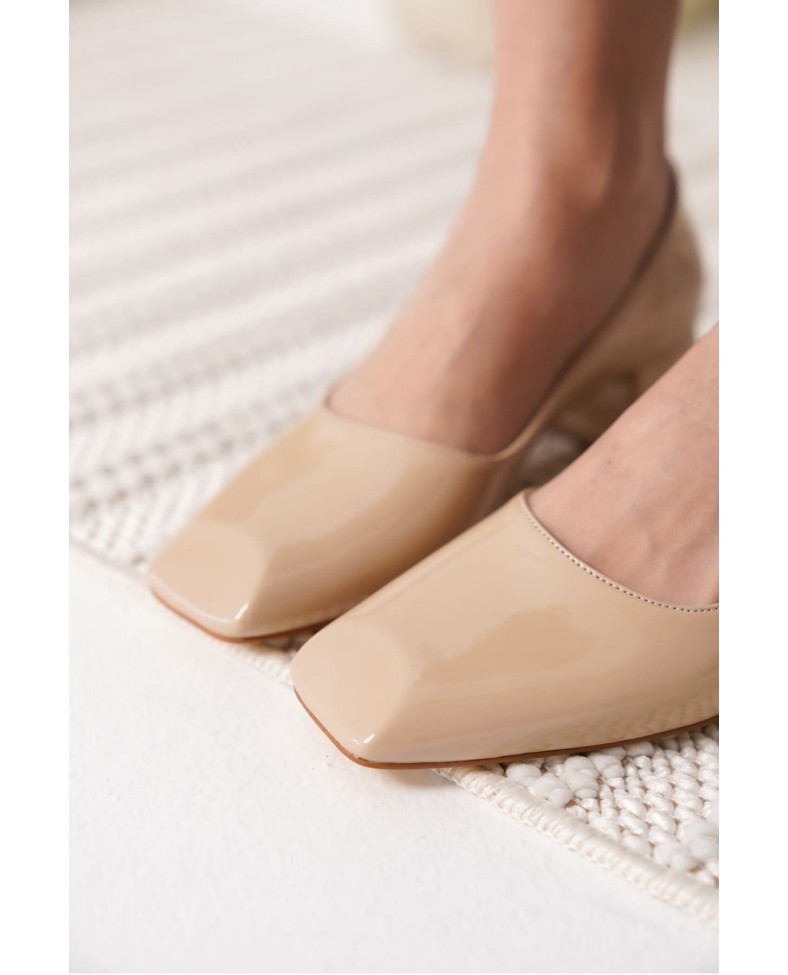 Nude Rugan Kadın Topuklu Ayakkabı TR18MS14B