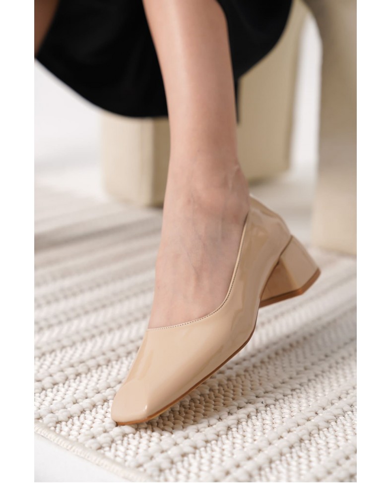 Nude Rugan Kadın Topuklu Ayakkabı TR18MS14B