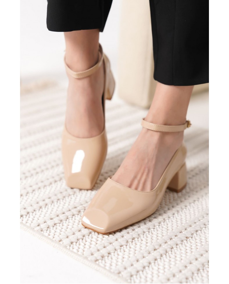 Bej Rugan Kadın Topuklu Ayakkabı TR18MS16B