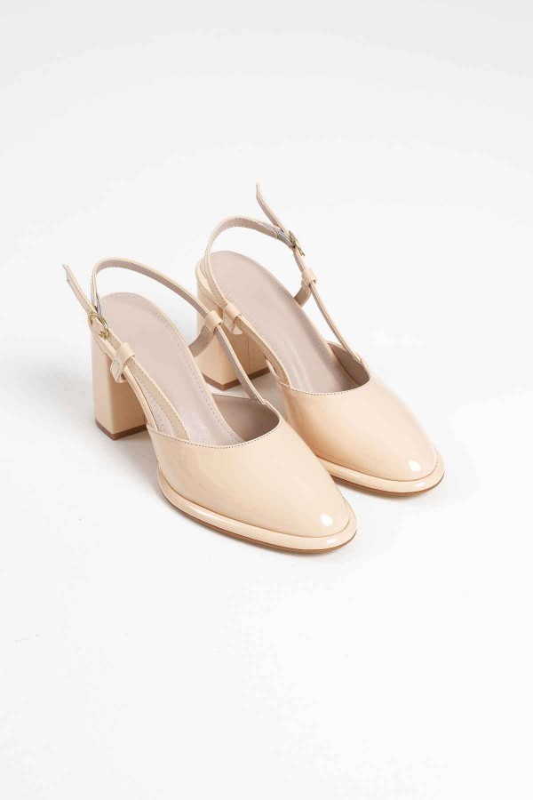 Açık Sarı Rugan Kadın Topuklu Ayakkabı TR18MS18B