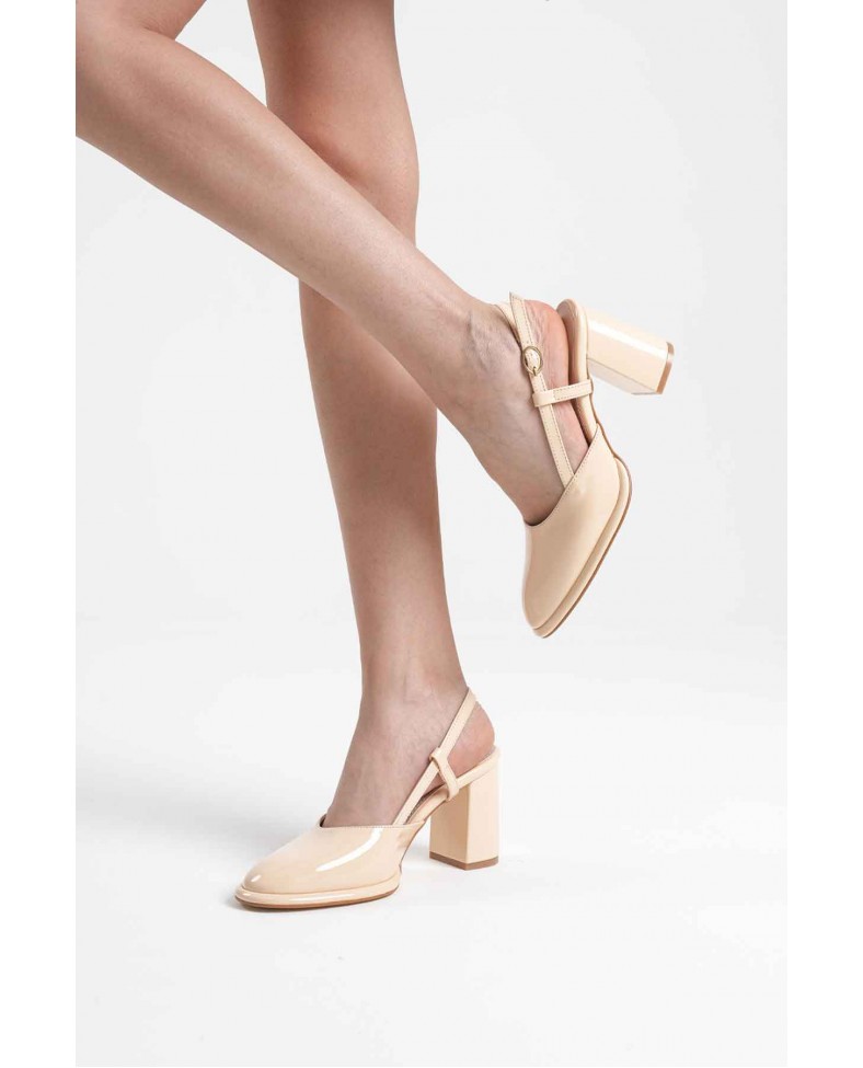 Açık Sarı Rugan Kadın Topuklu Ayakkabı TR18MS18B