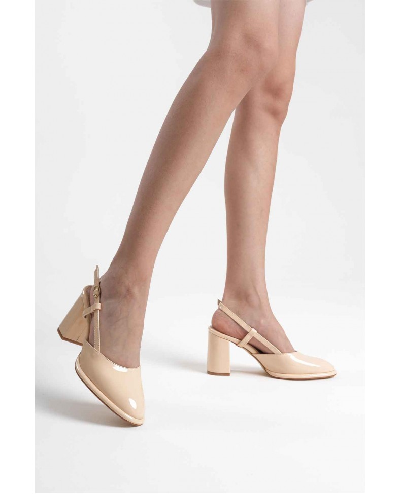 Açık Sarı Rugan Kadın Topuklu Ayakkabı TR18MS18B