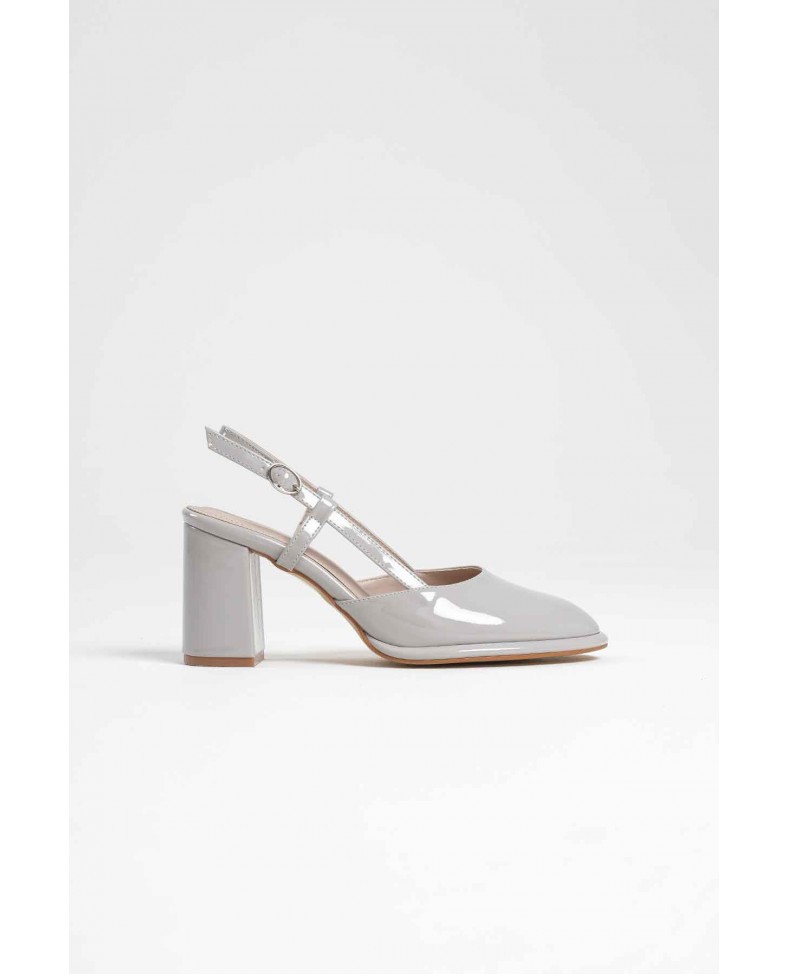 Gri Rugan Kadın Topuklu Ayakkabı TR18MS18D