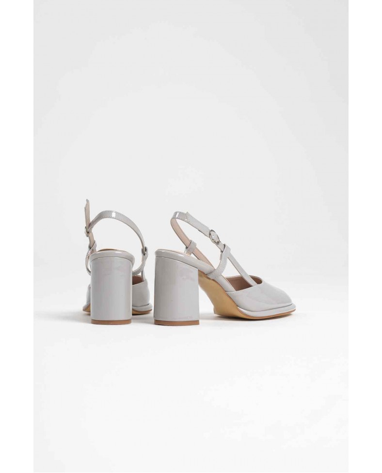 Gri Rugan Kadın Topuklu Ayakkabı TR18MS18D